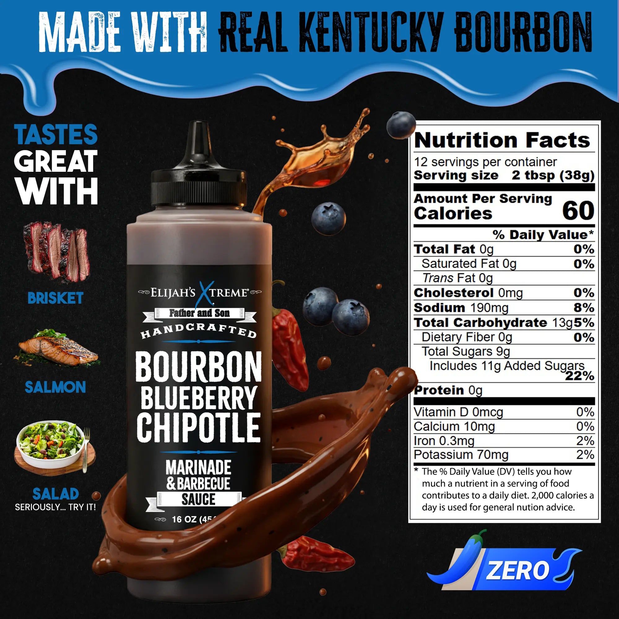 Bourbon Blueberry Chipotle BBQ Sauce & Marinade