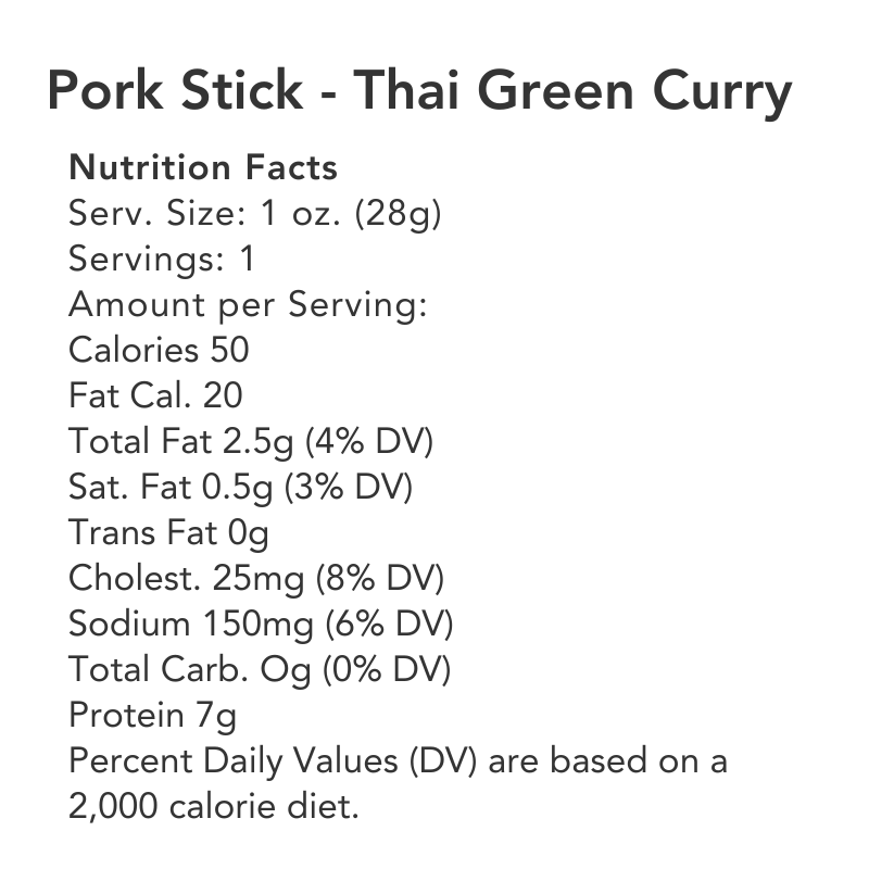 Craft Pork Snack Sticks - One Case (20 sticks)